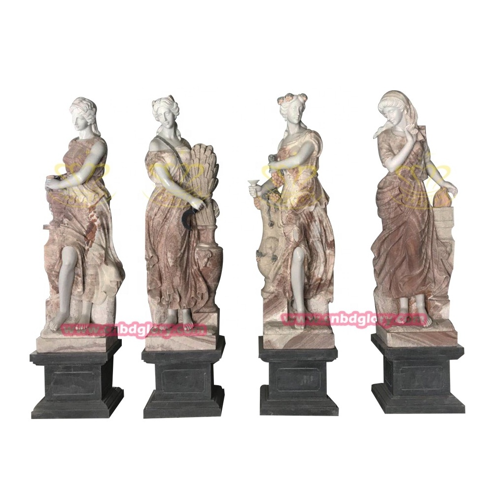 Hot Sale Hotel Villa garden Landscape decoration Design stone crafts art sculpture Marble Four Season Goddess Statues