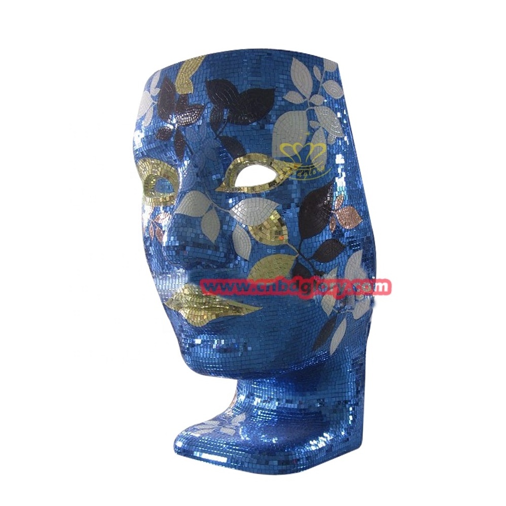 Wholesale indoor grotesque in shape decoration chairs design art Sculpture Fiberglass Mosaic Face Chair