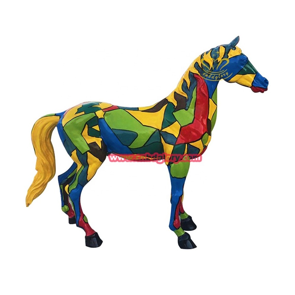 Outdoor Garden plaza Street Landscape decoration Design art sculpture Custom style Fiberglass Running Horse statue