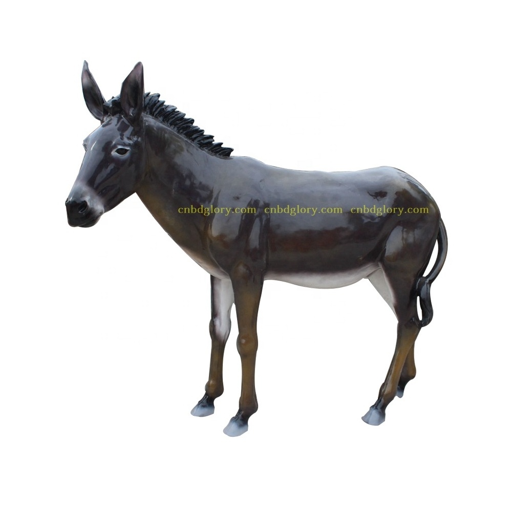 Outdoor farm Garden animal Ornament art sculpture design Fiberglass Donkey Statue