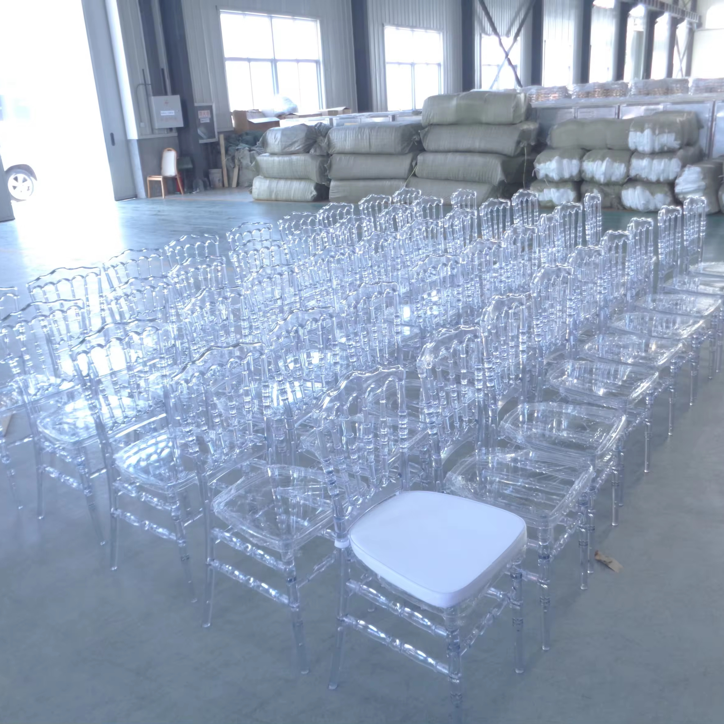 Wholesale Hotel Furniture Bridal PC Plastic Resin Crystal Transparent Clear Party Acrylic Tiffany Wedding Chair for Events