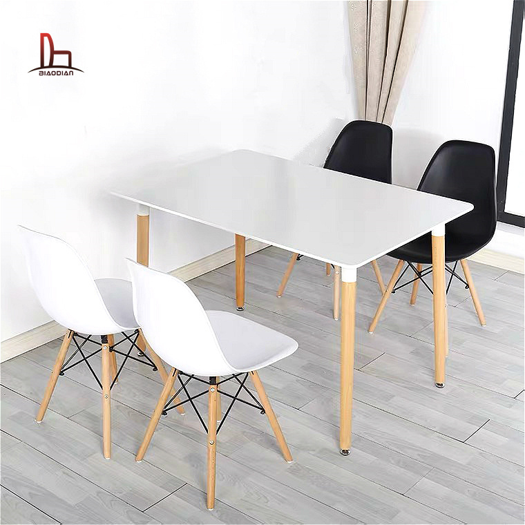 Wholesale Mesas Y Sillas Dinning Room Restaurant Modern Black Wooden 4 Chairs Woody Dinner Dinning Kitchen Table Set