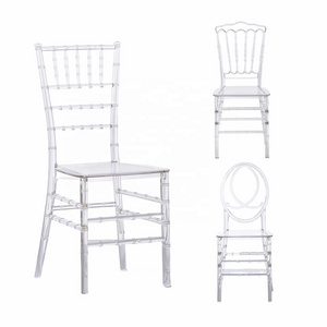 Modern Wholesale Transparent Crystal Hotel Banquet Napoleon Plastic Acrylic Tiffany Wedding Clear Chiavari Chair for Events