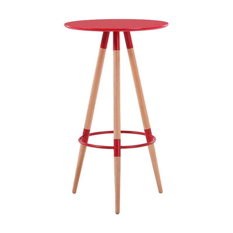 New design Shop counter table high wooden pub round bar table