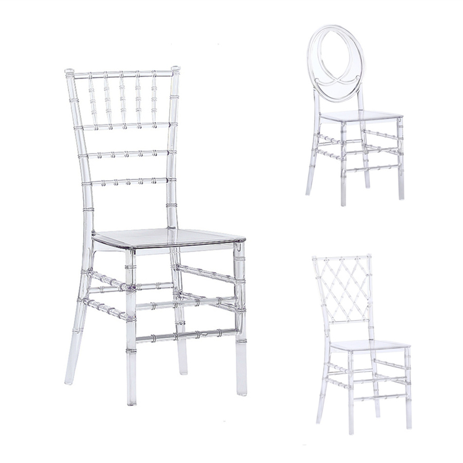 Wholesale Hotel Furniture Bridal PC Plastic Resin Crystal Transparent Clear Party Acrylic Tiffany Wedding Chair for Events