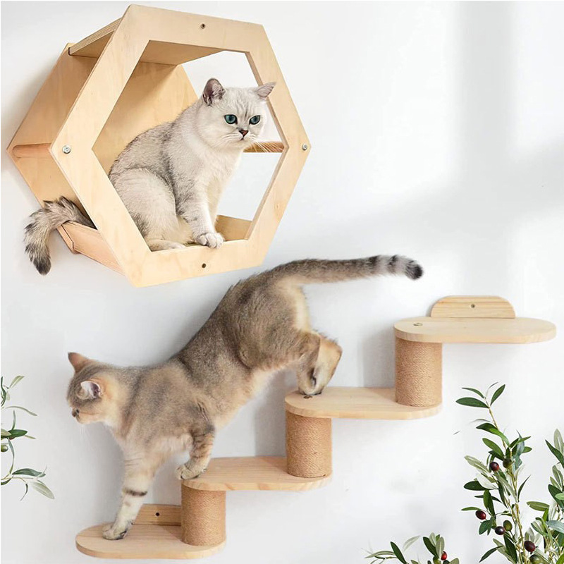 wall mounted cat tree furniture cat scratcher pillar cat house jumping stand steps