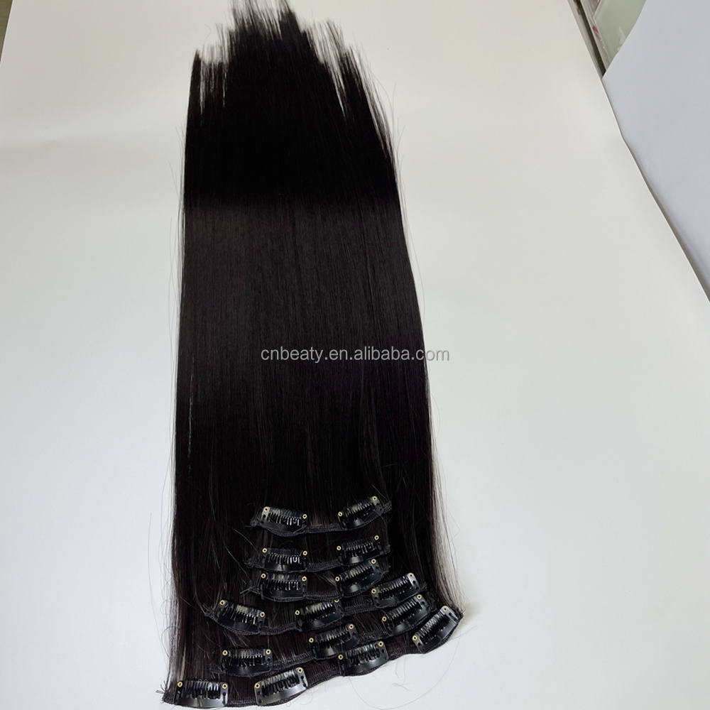 Women High Temperature Heat Resistant Fiber Synthetic Hair Pieces Clip In Human Hair Extensions Real Natural Hair