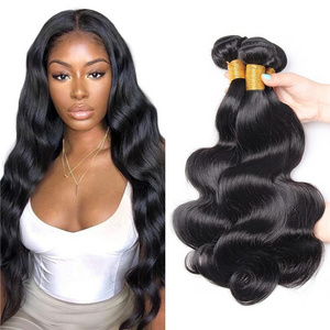 Black Soft Human Hair Bundles 12 14 16 18 20 22 inch Weft Extension Body Curly Deep Brazilian Loose Wave Virgin Hair