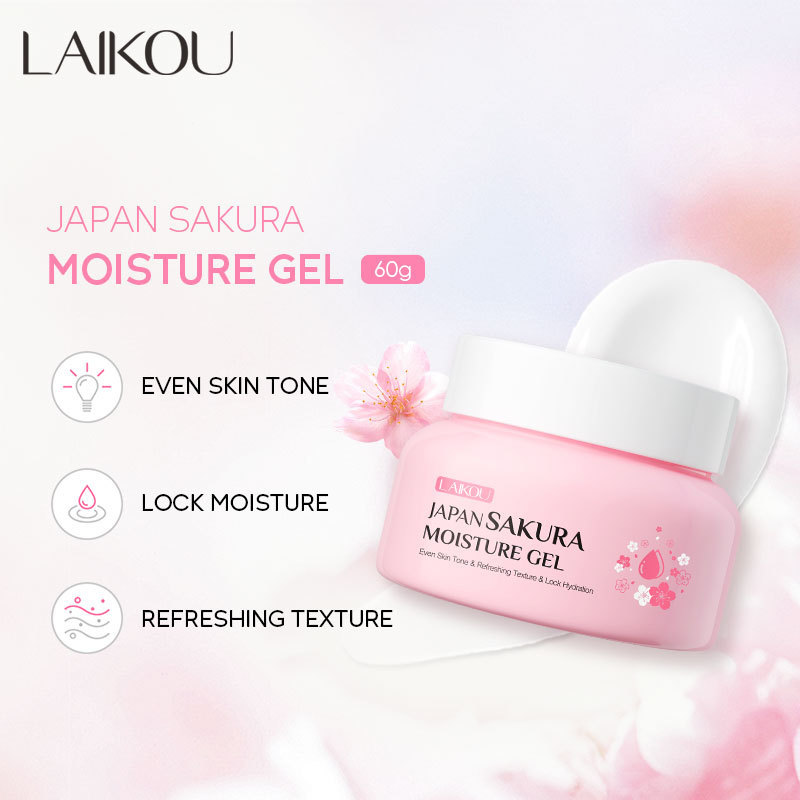 Laikou Japan Sakura Moisture Gel 60g Brighten Skin Hydration Reduce Dullness Oxidation Lazy Cream Facial Moisturizer Gel