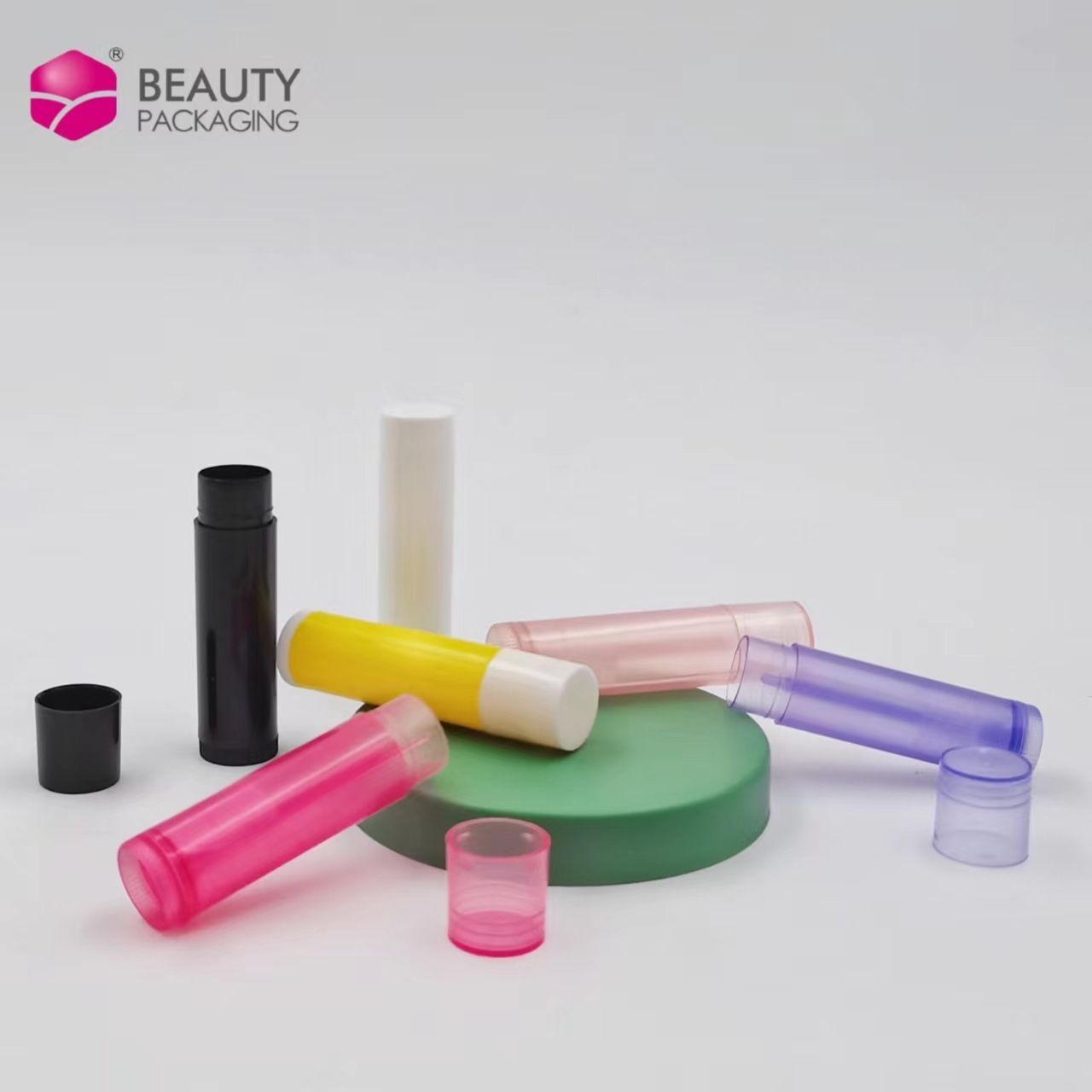 5ml Empty Clear Black White Pink Purple Round lip balm container Plastic Lipstick Container Mini Lip Balm Tubes 5g for Craft