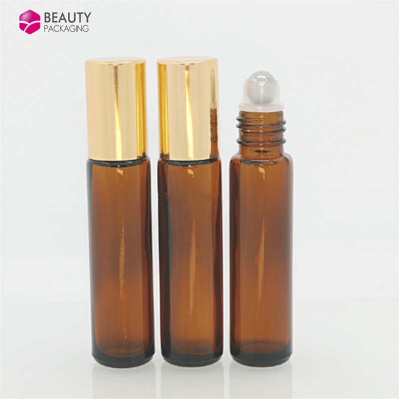 Amber Glass Roll On Bottles 10ml Essential Oil Perfume Roller Vials With Roller Ball;roller bottles essential oil 10ml