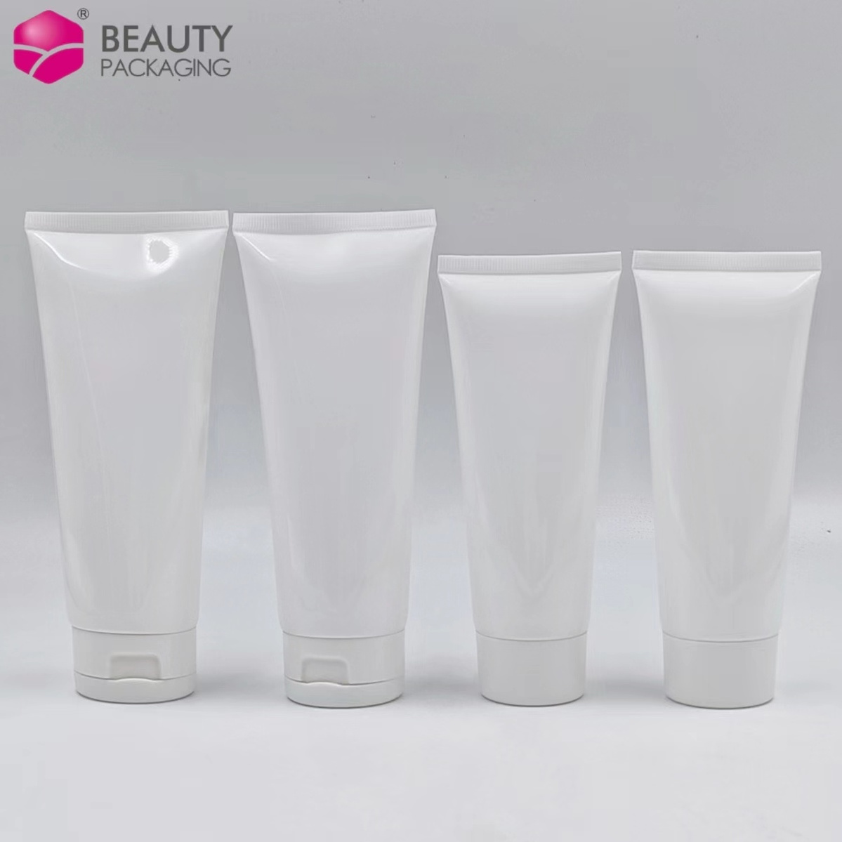 White Hand cream pe cosmetic tube body lotion tube sunscreen packaging tube with flip lid