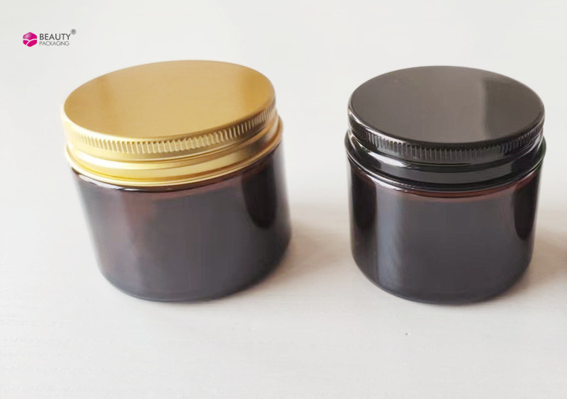 50g 100g 120g glass cream jar 1oz 1.7oz 2oz  3oz 4oz amber glass jar with aluminum lid