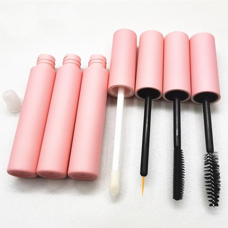 matte pink 3ml eyelash serum bottle with various special mascara brush