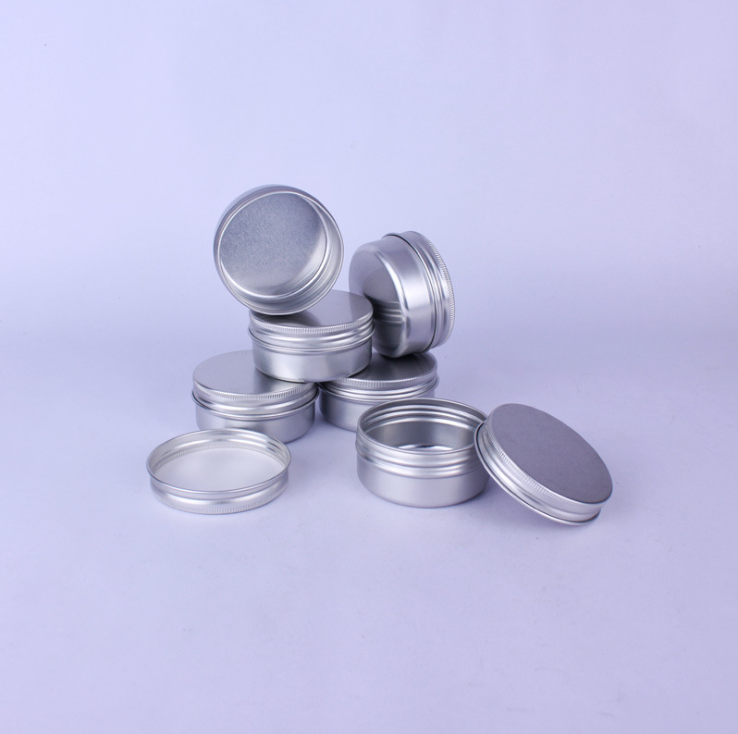 In Stock 5 15ml 30ml 50ml Wholesale Small Metal cosmetic Tin can packaging Round Box Empty Lip Balm Aluminum Cream Jar With Lid