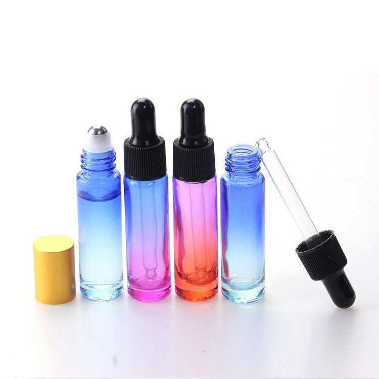 10ml perfume oil bottle glass dropper rainbow glass dropper bottle