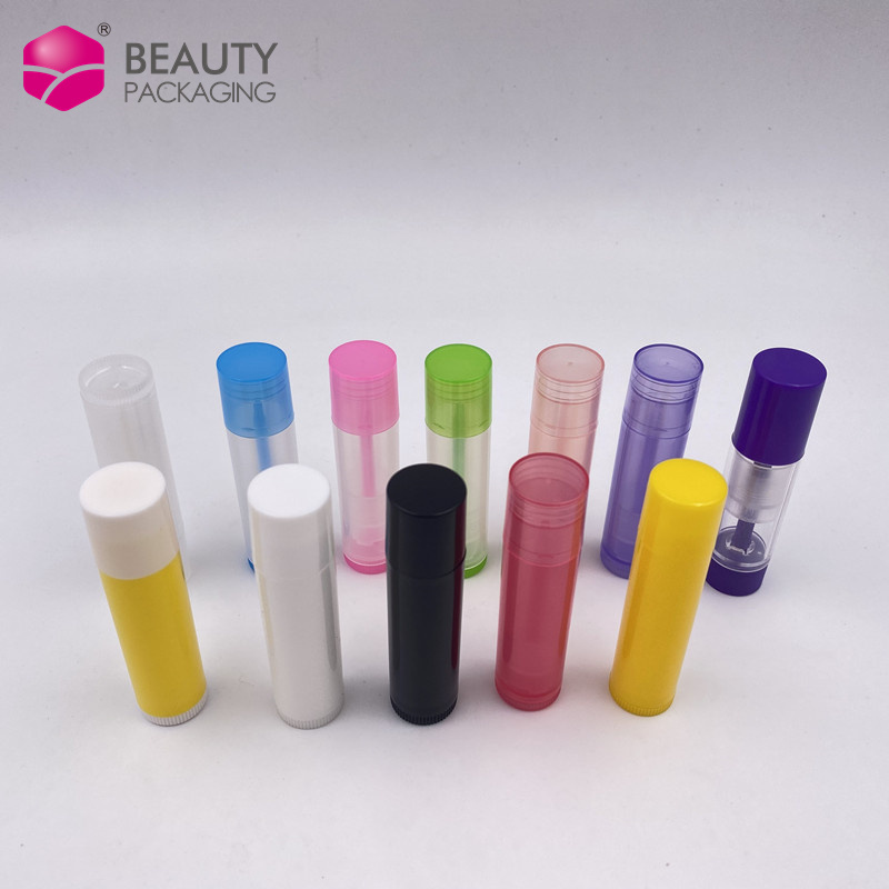 wholesale 5ml 5g white black transparent colour empty chapstick lipstick container lip balm tubes