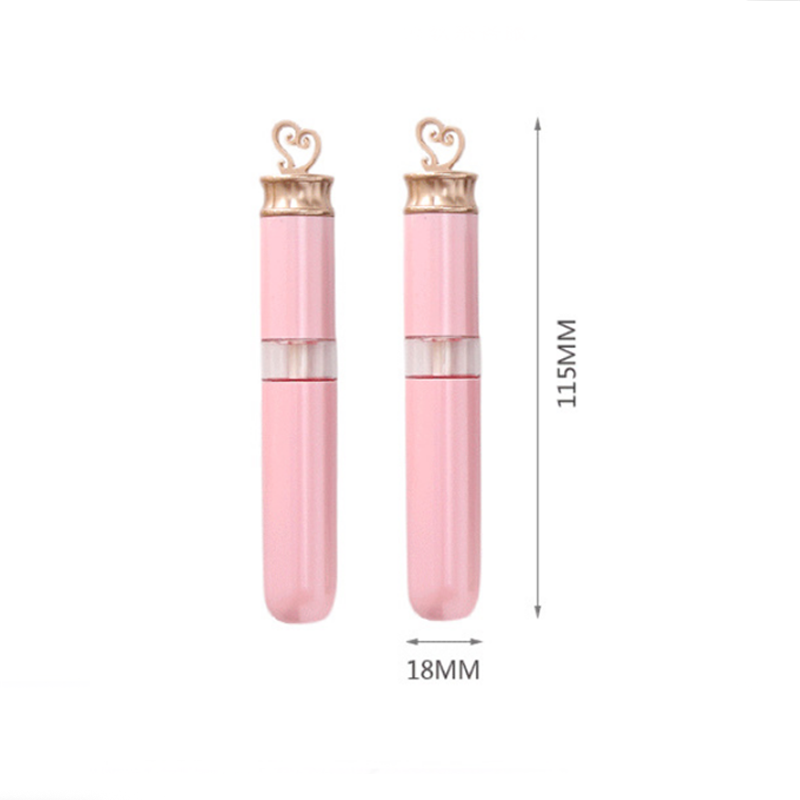 Empty Custom Girl Heart Pink Lip Gloss Tube /lip Gloss Container in Stock Cute Lipstick Cosmetics Screen Printing