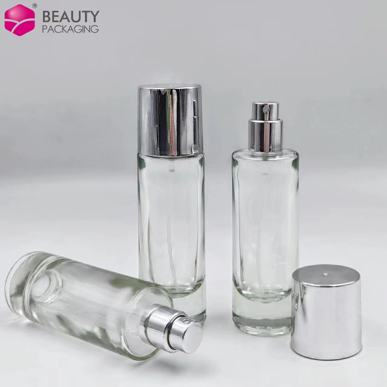 Free Sample Cosmetics Spray Packaging 30ml Transparent Glass Perfume Bottle