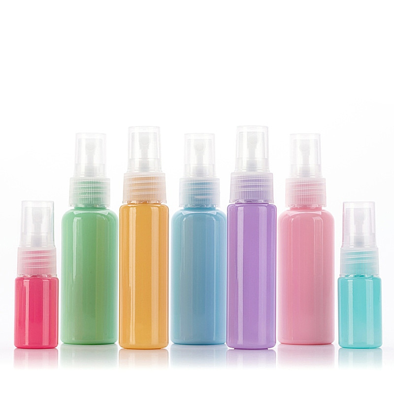 10ml 30ml 50ml 100ml travel spray bottle thickened macaroon color PET cosmetics divided into plastic spray bottles