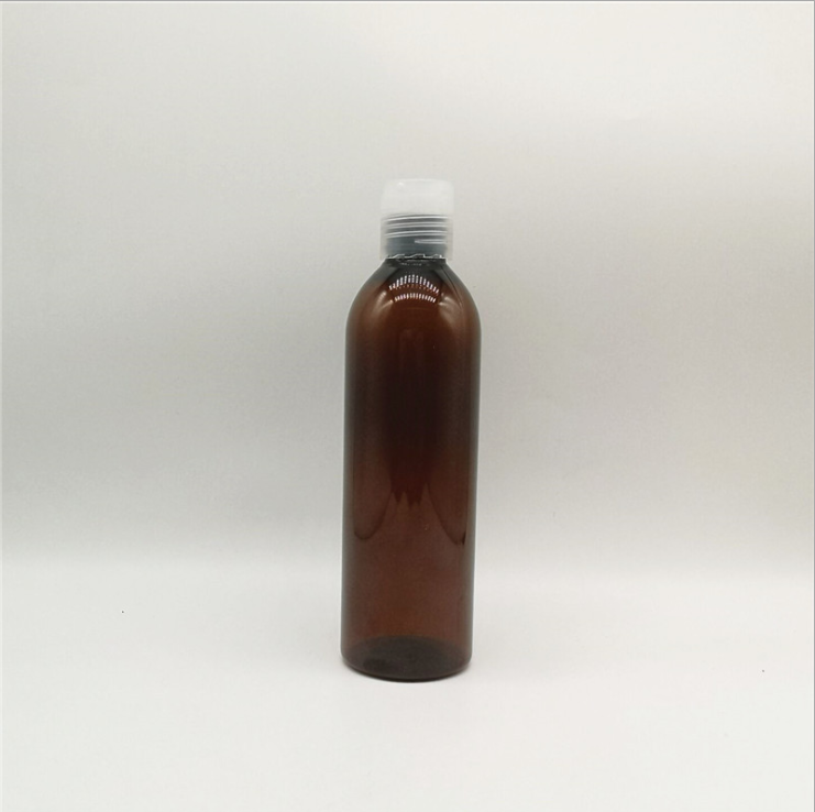 Empty shampoo 100ml 120ml 150ml 200ml white blue black amber clear PET plastic Bottle with gold black white disc top cap