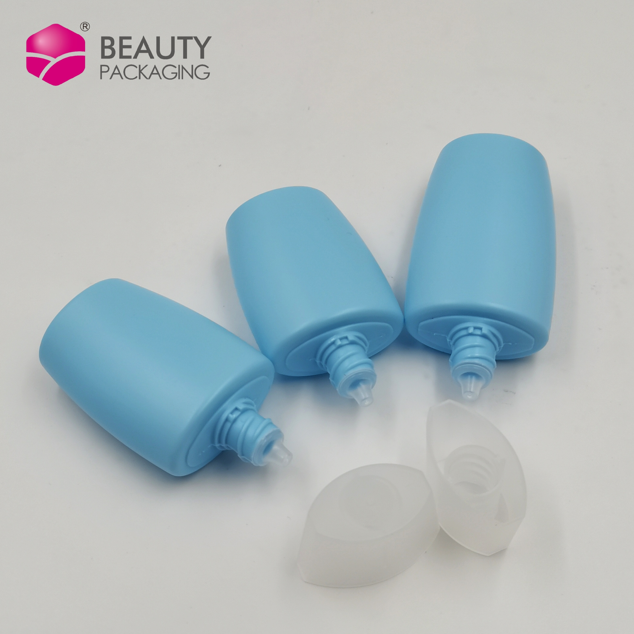 30ml 50ml Sunblock Lotion Bottle Egg Shape Sunscreen Cream Squeeze Tube Plastic PE Serum Container