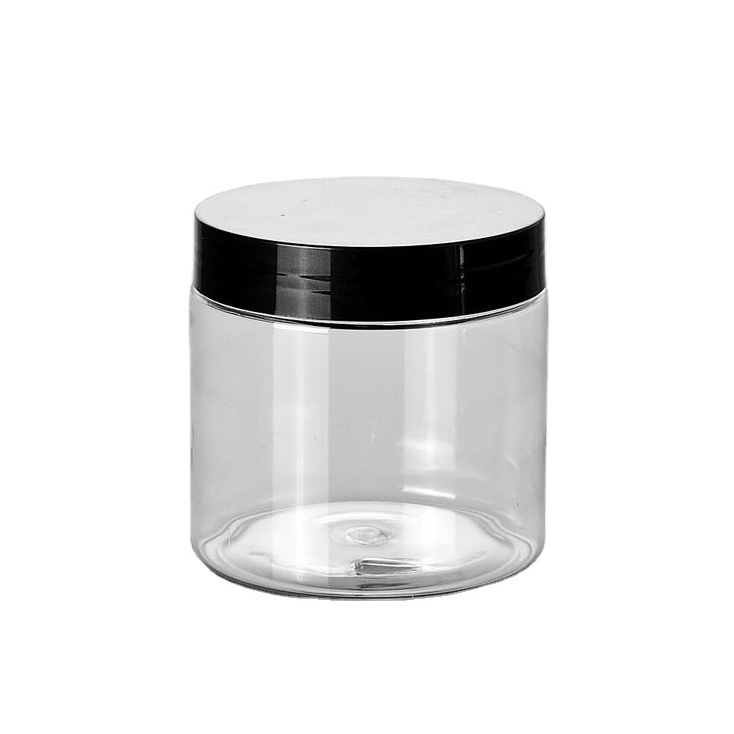 30 50ml 100ml 150ml 200ml Wide Mouth Empty Container Food Material Pet Plastic Cosmetic Jar With Plastic Aluminum Screw Top Lids