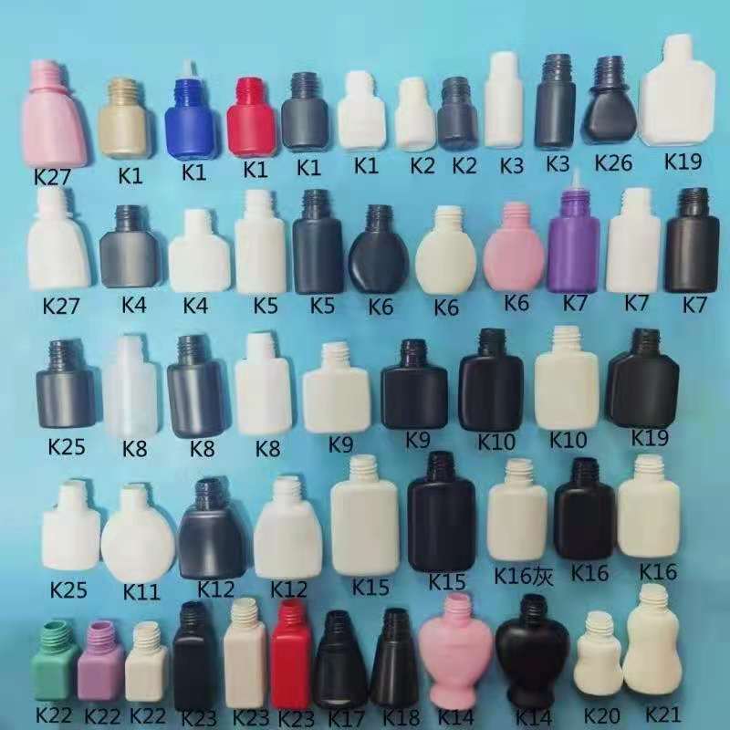 Portable 3ml 5ml 8ml 10ml 15ml Plastic HDPE Empty Extension Eyelash Glue Bottle With Plastic Aluminium Cap And Nozzle