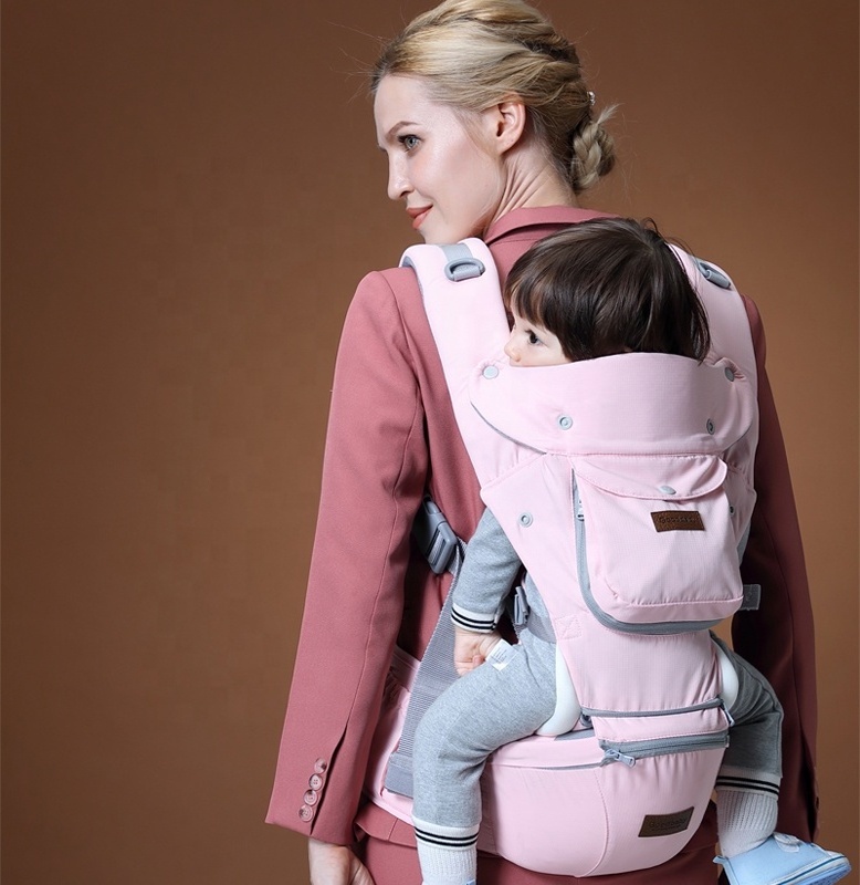 Breathable Multi Functional Baby Carrier Comfortable Baby Carrier Hipseat Baby Backpack Carrier for Newborns Cover Red Cotton