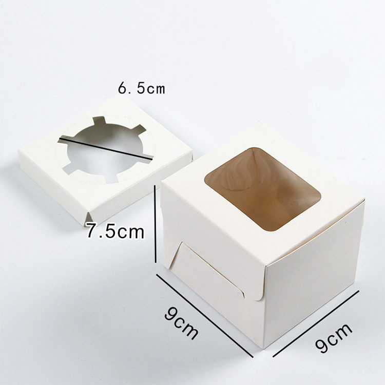 Wholesale custom single cup cake box cupcake box 1 and 2 and 4 and 12 and 6 hole with window (including inner tray)