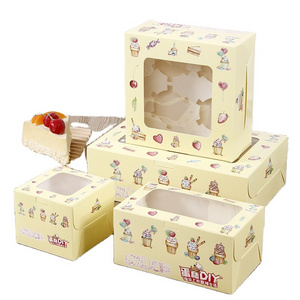 Wholesale custom single cup cake box cupcake box 1 and 2 and 4 and 12 and 6 hole with window (including inner tray)