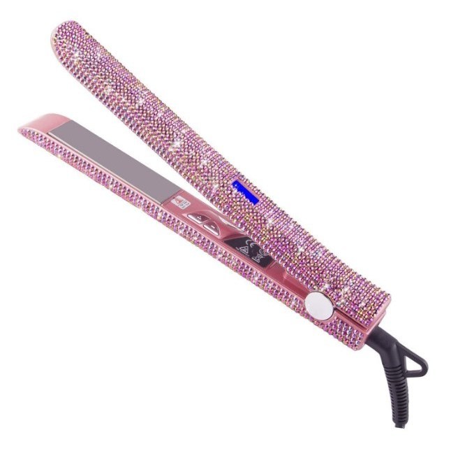 Rhinestone Diamond Flat Iron Set Irons Wide Plate Bling Ceramic Comb And Hair Straightener Sets With Hot Hair Tools