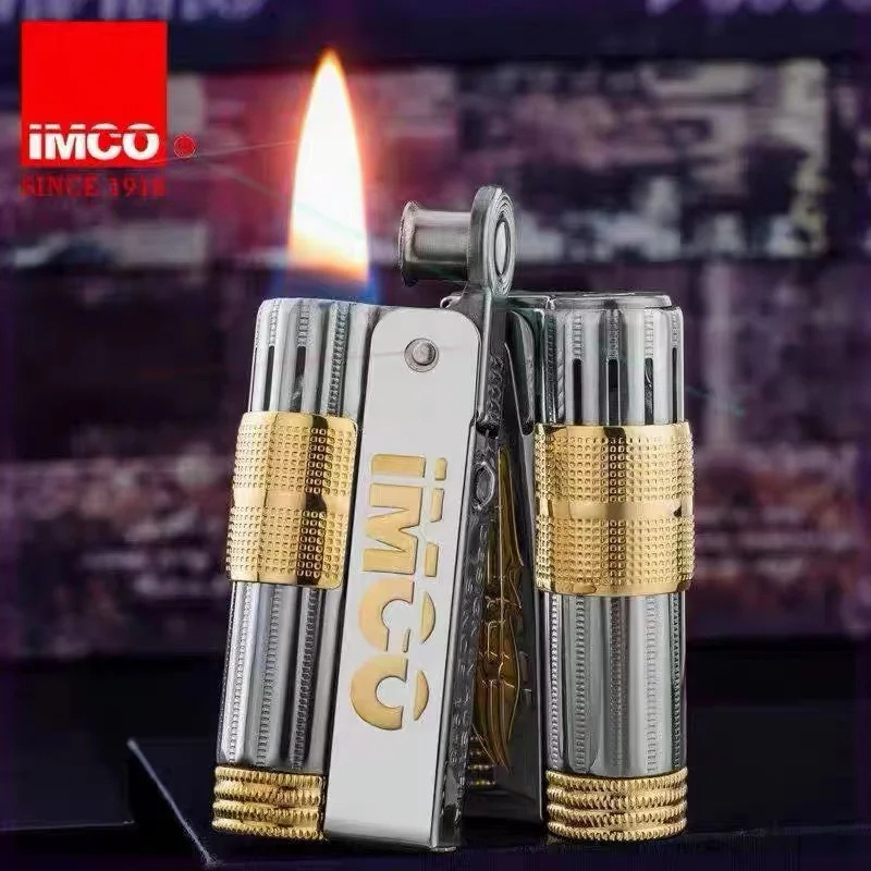 Original IMCO 6700 Retro Stainless Steel Metal Lighter Austrian Gasoline Grinding Wheel Lighter Kerosene Collection with Box