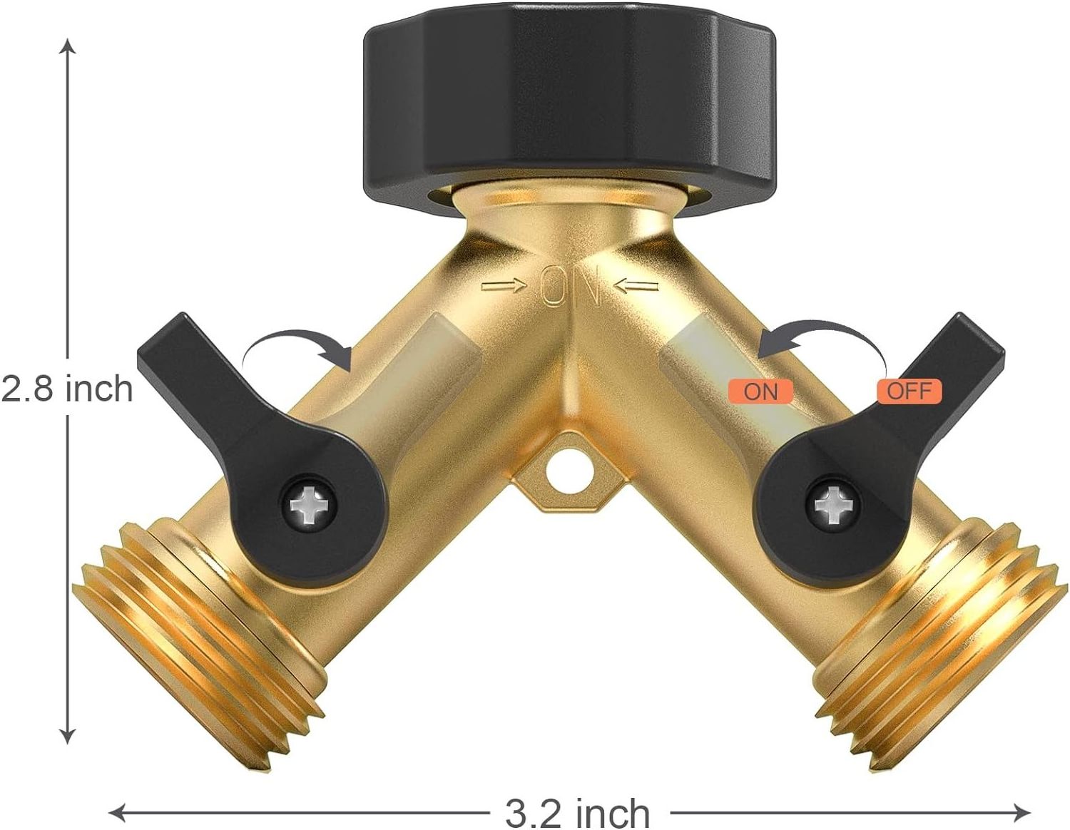 Hot Wholesale Garden Hose Splitter 2 Way Heavy Duty, Y Connector Brass Garden Hose Adapter, Hose Bib Splitter