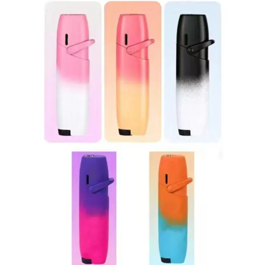 Gradual Inflatable Lighter Outdoor Windproof Pink Flame Jet Butane Gas Lighter Gift for Men and Women Smoking Accessories