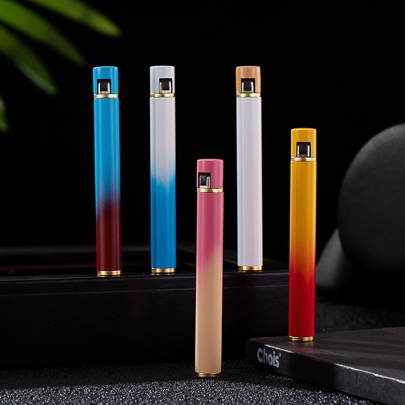 Customized Torch Pen Stick Refillable gas Lighter wholesale windproof blue jet flame torch lighters