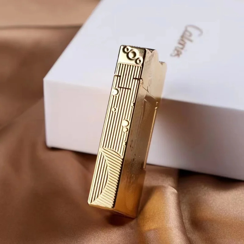 Gold Sleep Mermaid Pattern Vintage Lighter Cigarette Smoking Pure Copper Gas Lighters Classic Sound Metal Lighters Gift