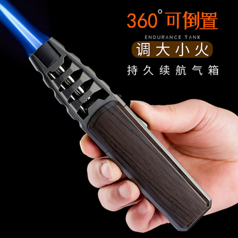 Gas lighter Long pen kitchen creative strong direct blue flame cigar windproof lighter