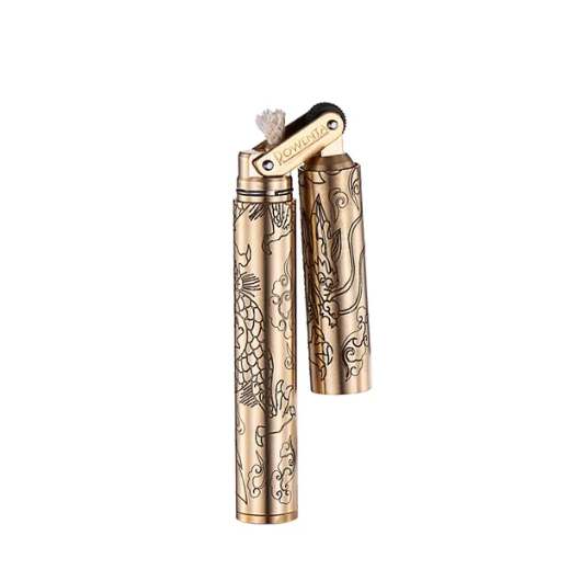 Mini Kerosene Lighters Smoking Cool Copper Brass Torch Cigarette Lighter Nunchucks Design Grinding Wheel Lighters Encendedor