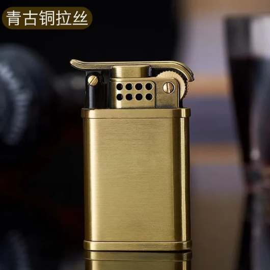 Zinc Alloy Fuel Kerosene Lighter Vintage Gasoline Windproof Rolling Grinding Wheels Flint Cigarette Lighters Gadget For Men