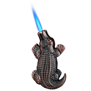 Unusual Funny Crocodile Jet Gas Lighter Metal Torch Turbo Lighter Butane Flame 1300C Gadgets For Men Smoking Accessories airless