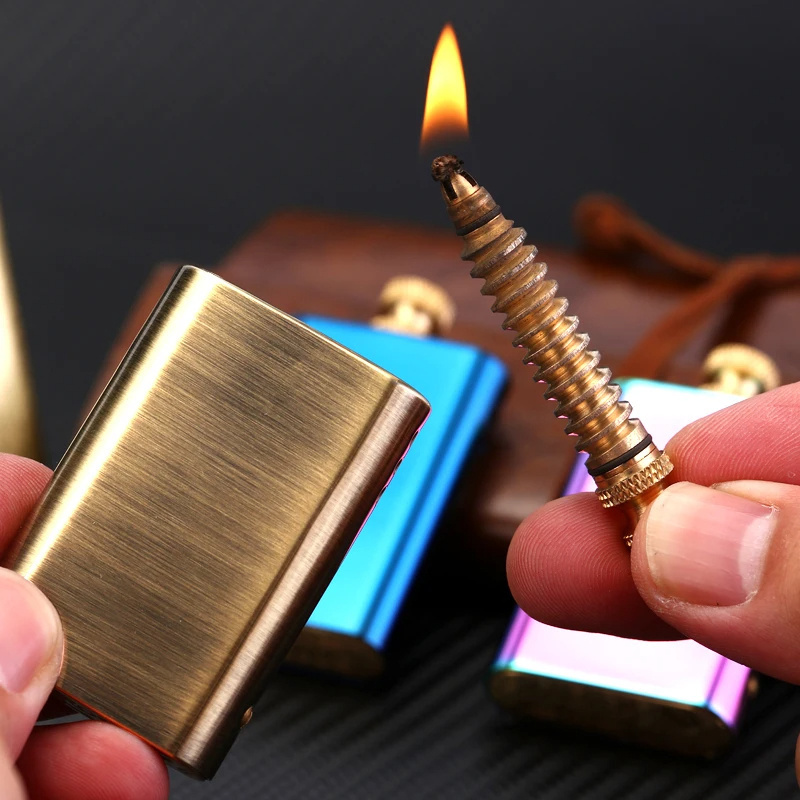 New Original Zorro Pure Copper Match Retro Kerosene Oil Cigarettes Lighter Pull Ignition Fire Smoking Tool Gift for Boyfriend