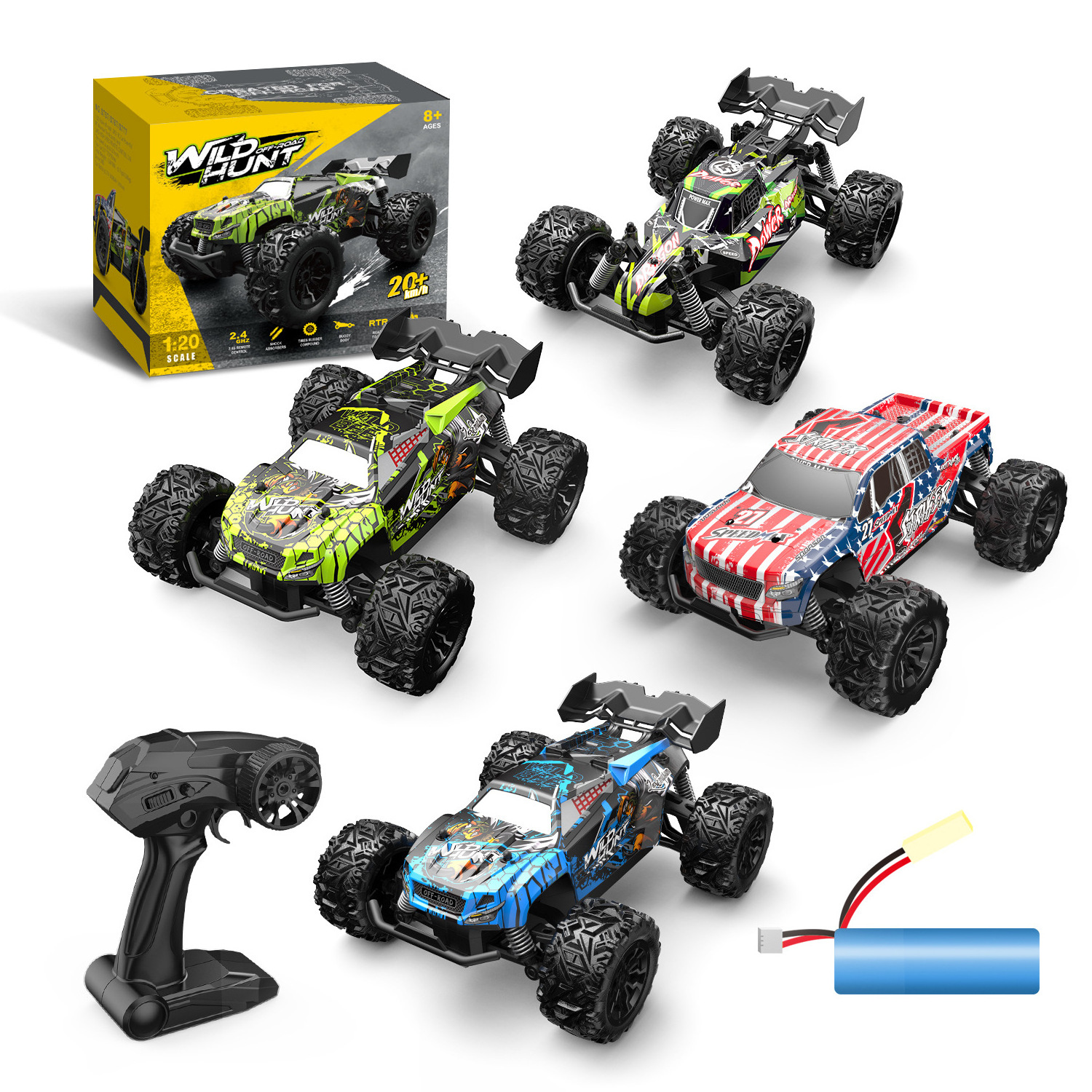 Hot 4WD Remote Control Drift Car High Speed Vehicle Toy Trucks with Drifting & Racing Tires