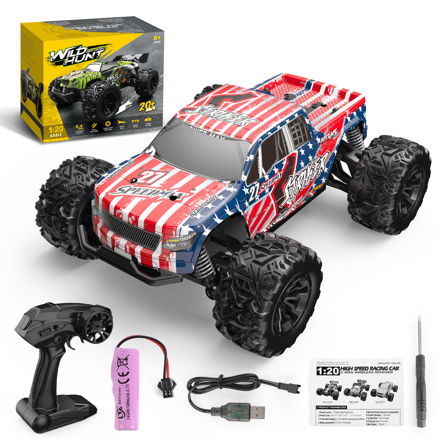 Hot 4WD Remote Control Drift Car High Speed Vehicle Toy Trucks with Drifting & Racing Tires