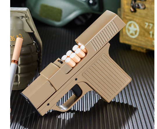 Creative Refillable Lighter Jet Flame Inflatable Pistol Model Cigarette Gun Adjustable Lighter