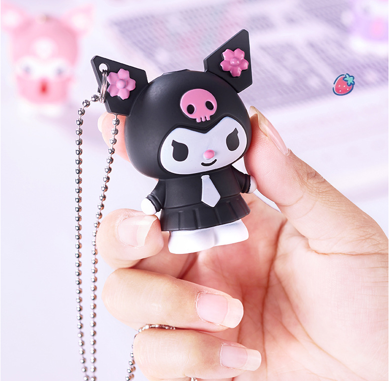 Hot sell new three colors kawaii kuromi figure model doll lighter sanrio kuromi lighter