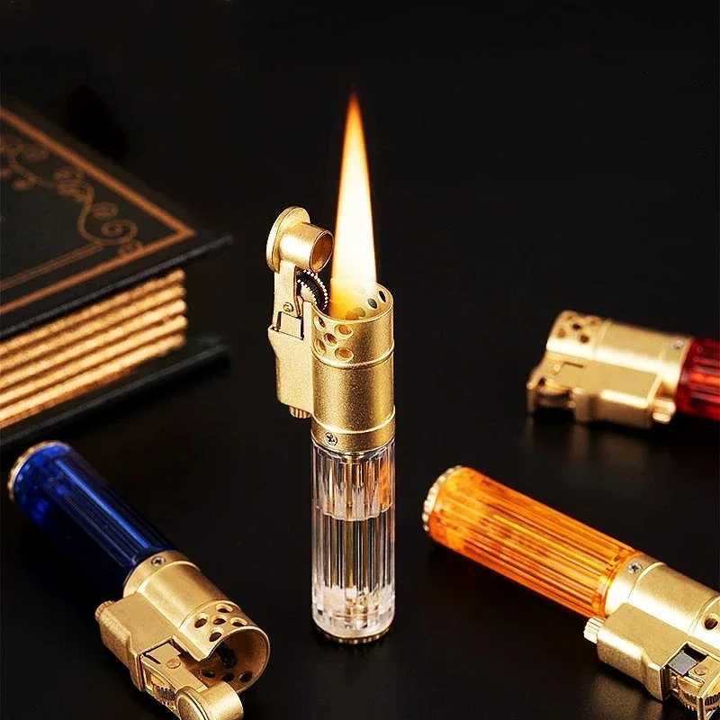 NEW Retro Kerosene Lighter High-efficiency Flint Wheel Transparent Oil Tank Old-fashioned Grinding Wheel Durable Lighter