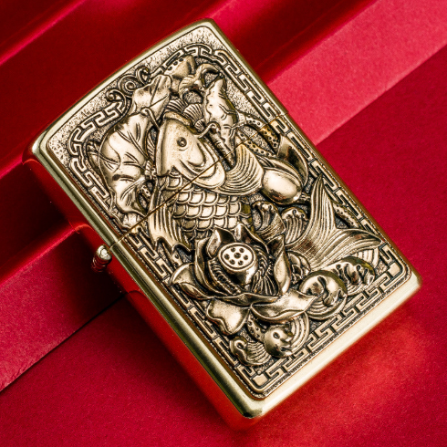 Lighter creative personality relief stamp dragon Phoenix Chengxiang wheel kerosene lighter