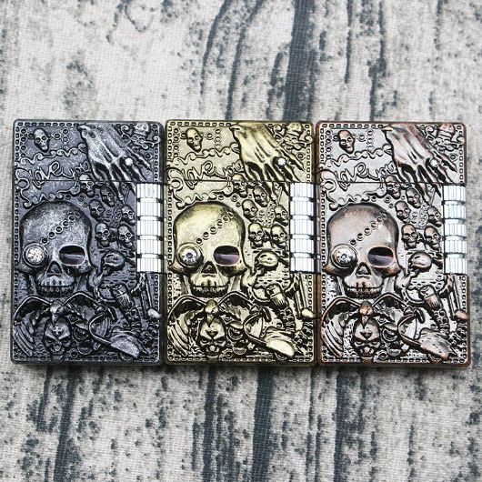 The New Metal Embossed  Gas Lighter Jet Flint Flip Side Grinding Cigarette Smoking Accessories Lighters Gadgets for Men