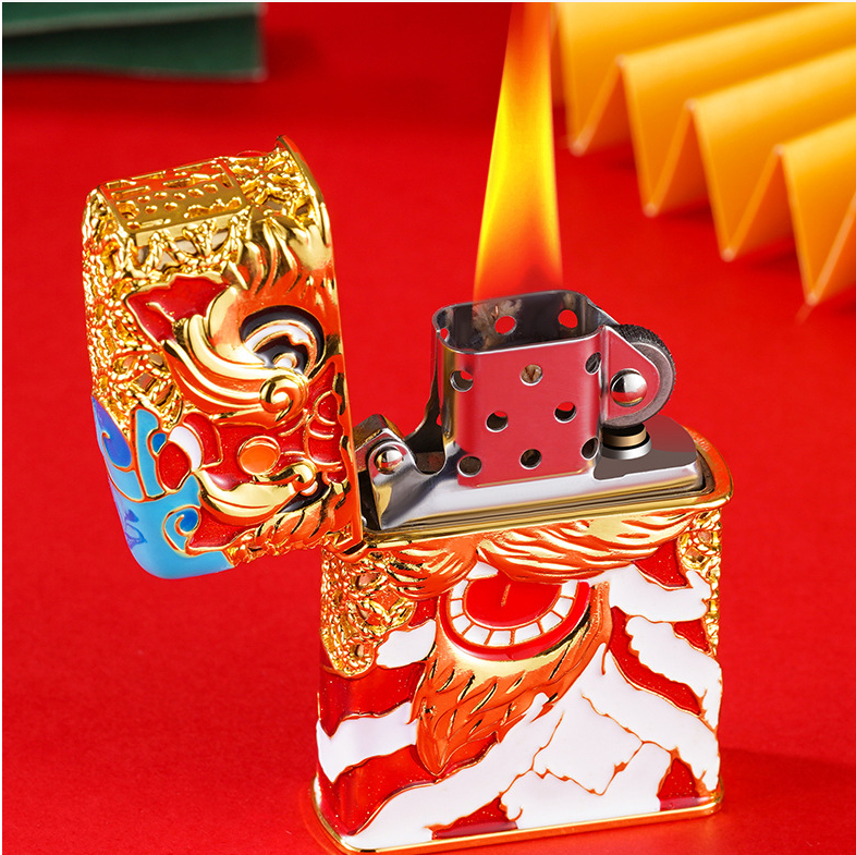 Hot Sell High-end heavy metal kerosene lighter Flint refill oil cigarette lighters Custom Logo